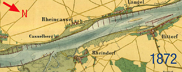 Ausschnitt aus: Karte des Rheinstroms im Königreich Preußen 1872